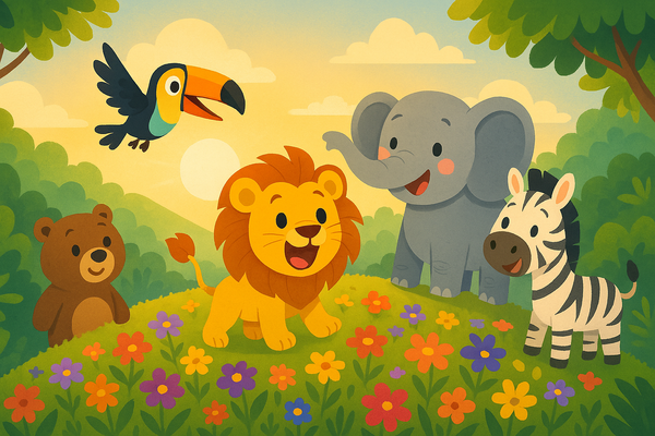 The Funny Jungle Friends in the Morning Adventure
