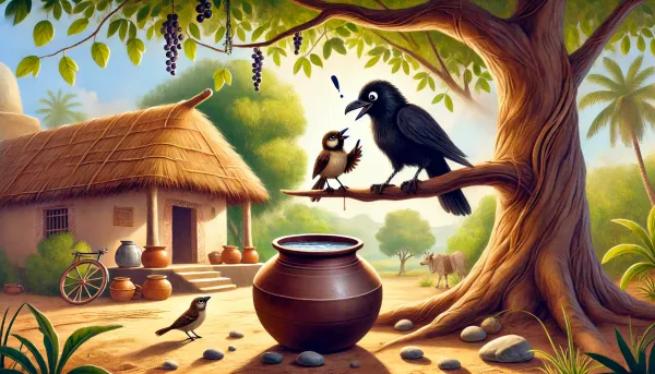 The Clever Crow and the Thirsty Lesson